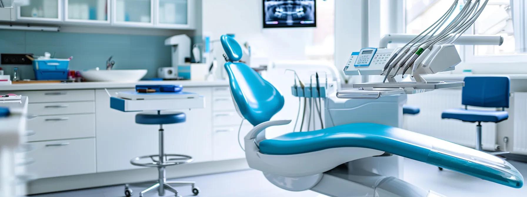 a modern dental clinic interior showcases a sleek, well-organized reception area with a digital display board listing various dental procedures, emphasizing the contrast between quick check-ups and lengthy surgeries, bathed in bright, clean lighting.